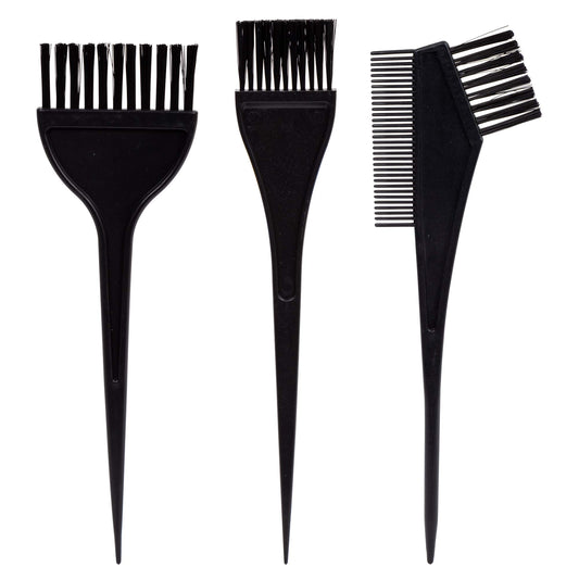 Bodico 3-Piece Hair Coloring Brush Set, Dye Kit with 3 Type of Coloring Brushes for Different Dyeing Techniques, Perfect for Hair Dye and Henna Treatments, Black