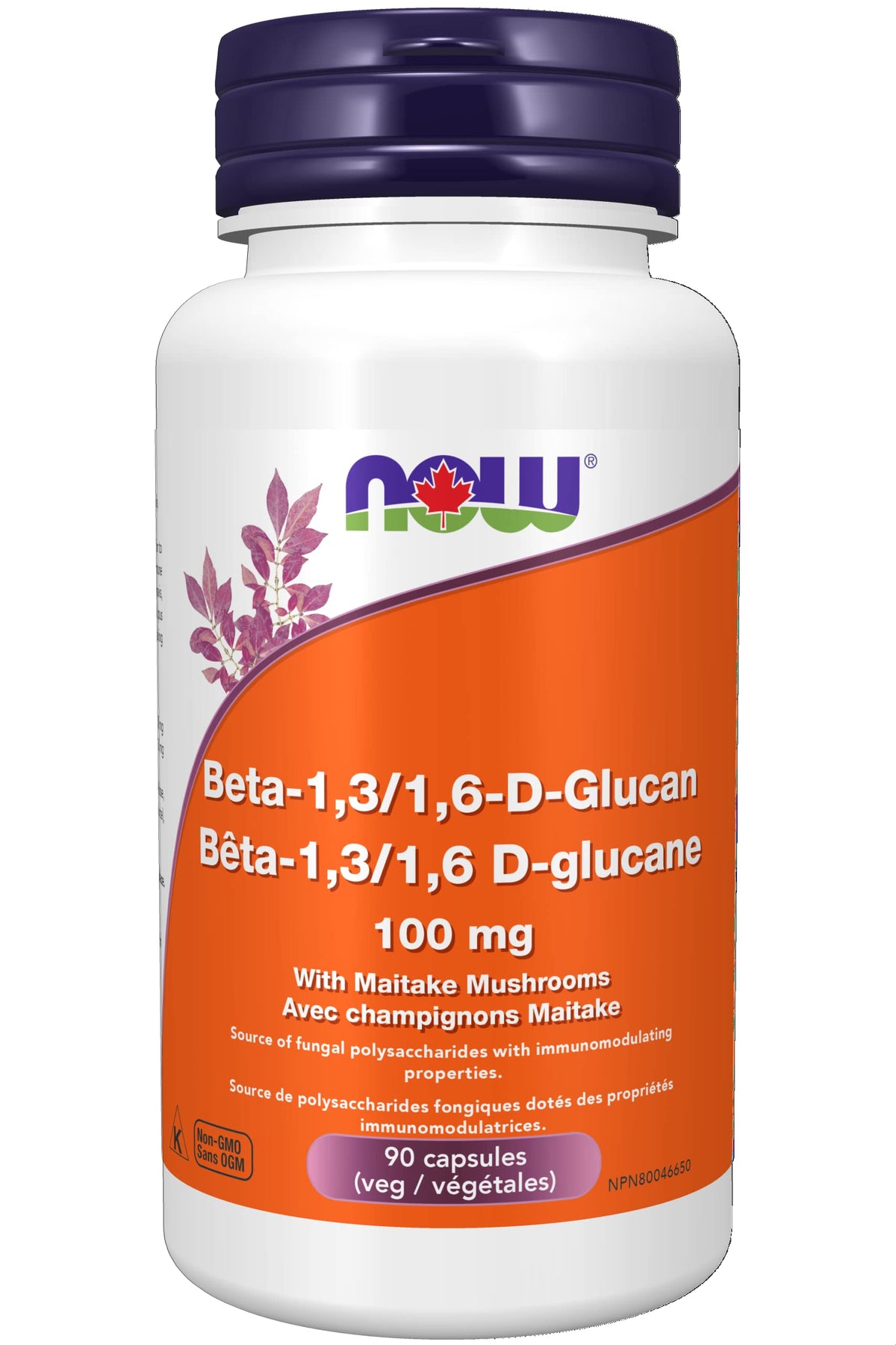 NOW Supplements, Beta 1,3/1,6- D-Glucan 100 mg with Maitake Mushrooms, 90 Veg Capsule