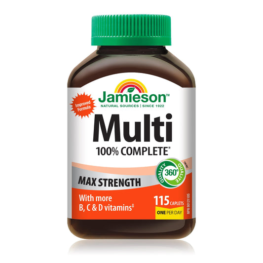 Jamieson 100% Complete Multivitamin Max Strength, With More B, C & D Vitamins