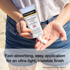 Neutrogena Sunscreen Lotion SPF 30, Ultra Sheer Dry-Touch Sun Cream, Oxybenzone-free, Dermatologist-tested, Water Resistant & Non-Greasy, 88mL