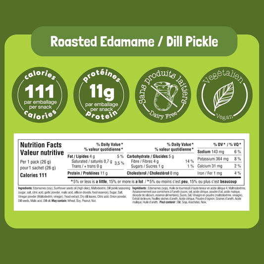 Go Beanz Crunchy Roasted Edamame - Dill Pickle 20 x 26 g