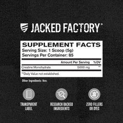 Jacked Factory Creatine Monohydrate - 85 servings