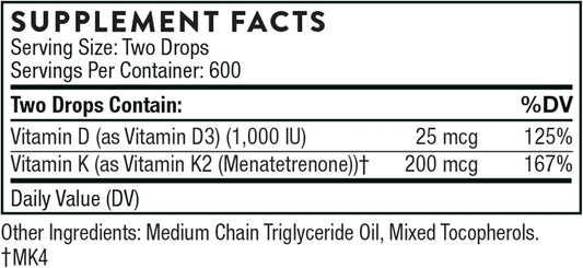 Thorne Vitamin D/K2 Liquid