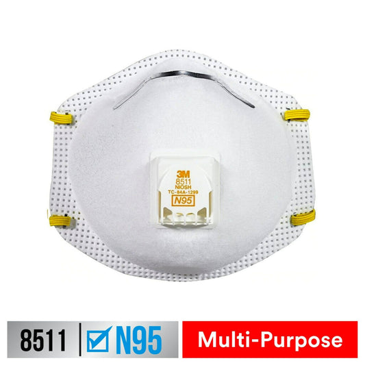 3m 8511 Sanding and Fiberglass N95 Cool Flow Valved Respirator, Niosh-approved, Relief From Dusts and Certain Particles During Sanding, Pollen, Mold Spores, Dust Particles, 5-pack