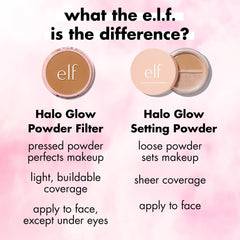 e.l.f. Halo Glow Powder Filter, Ultra-fine Finishing Powder, Smooths The Look of Pores & Fine Lines, Creates A Soft-Focus Glow, Vegan & Cruelty-Free, Rich Warm