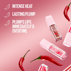 MAYBELLINE Lifter Gloss Lifter Plump, Plumping Lip Gloss with Chili Pepper and 5% Maxi-Lip, Cocoa Zing, Sheer Cool Brown, 1 Count