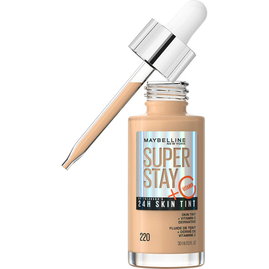 Maybelline New York Super Stay Up To 24H Skin Tint Foundation, skin-like coverage, with Vitamin C*, Shade 220, 30 ml