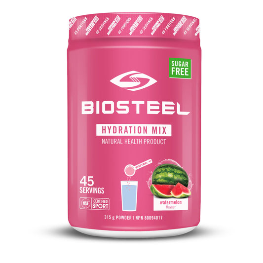 BioSteel Hydration Mix, Great Tasting Hydration with Zero Sugar, and No Artificial Flavours or Preservatives, Watermelon Flavour, 45 Servings per Tub