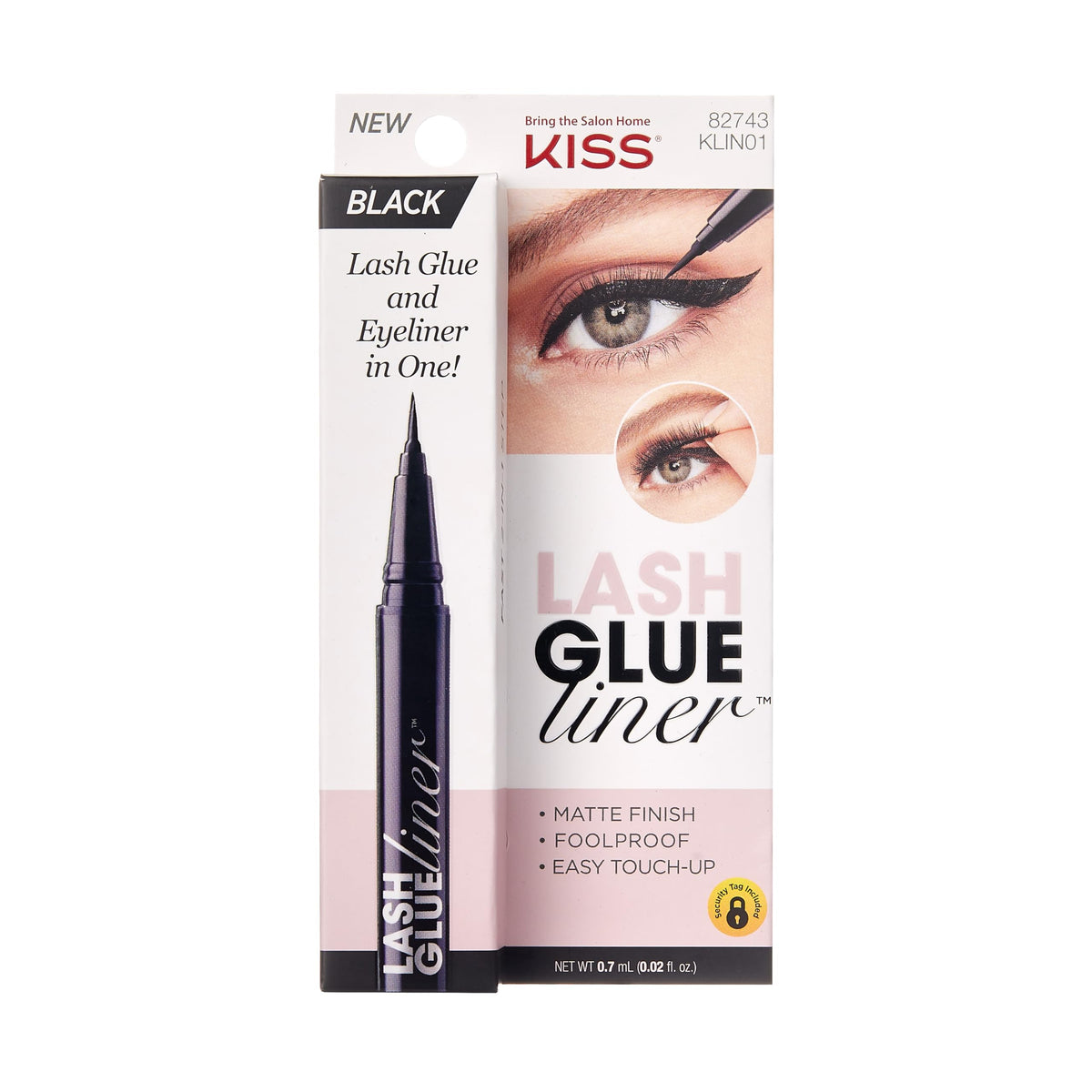 Black Lash GLUEliner, 2-in-1 Felt-Tip Eyelash Adhesive and Eyeliner, Matte Finish, Foolproof Application, Easy Touch-Up, 0.02 Oz.