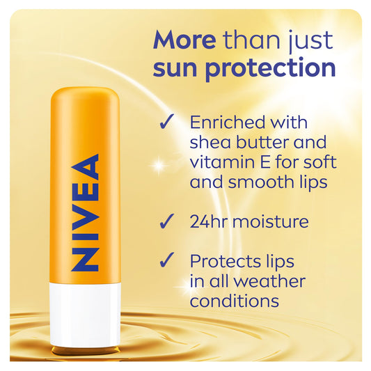 NIVEA Sun Lip Balm with SPF 30 (2x4.8g) | Protect Against Sun Burn Lip Balm, 24H Hydration