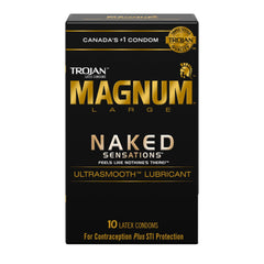 TROJAN Magnum Naked Sensations Lubricated Latex Condoms, 10 Count