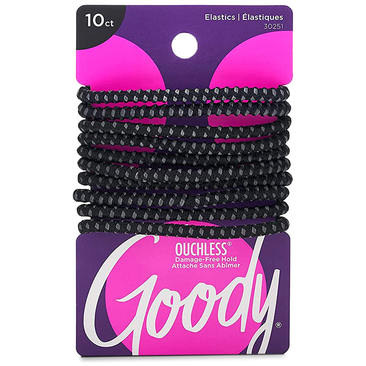 GOODY Slide Proof 4Mm, 5.5" Elastics - Black, 10 Count (Pack of 1)