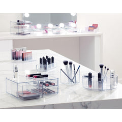 iDesign Signature Series by Sarah Tanno Divided Brush and Pencil Cosmetic Organizer Cube, Smoke/Matte Black