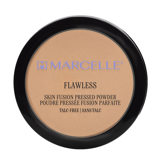 Marcelle Flawless Skin Fusion Pressed Powder, Nude Beige, Talc-Free, Natural Matte Finish, Silky Texture, Hypoallergenic, Fragrance-Free, Cruelty-Free, Paraben-Free, Non-Comedogenic, Mineral Oil-Free, 7 g