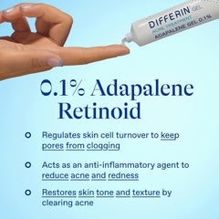 Acne Treatment Differin Gel, 30 Day Supply, Retinoid Treatment for Face with 0.1% Adapalene 15g Tube