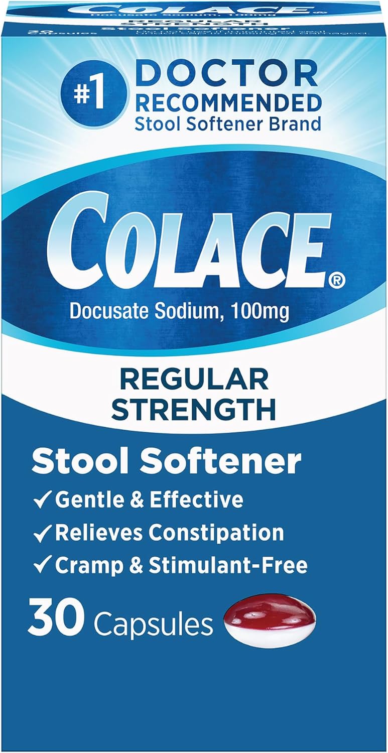 Colace Regular Strength Stool Softener 100mg 30 Ct