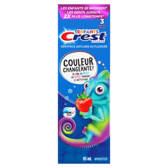 crest Advanced Kid's Fluoride Toothpaste, Strawberry Flavor, Colour-Changing Anticavity Toothpaste, 85mL