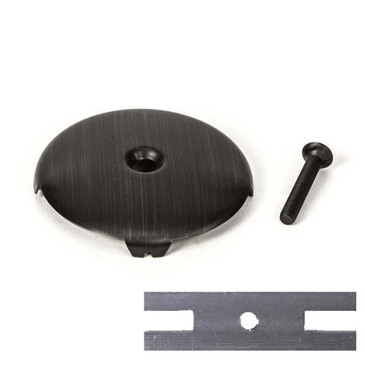 PF WaterWorks PF0930-ORB Universal Bathtub/Bath Tub Drain Single/One (1) Face Plate with Matching Screw for Waste and Overflow-Includes Adapter to Fit 2 Hole, Oil-Rubbed Bronze