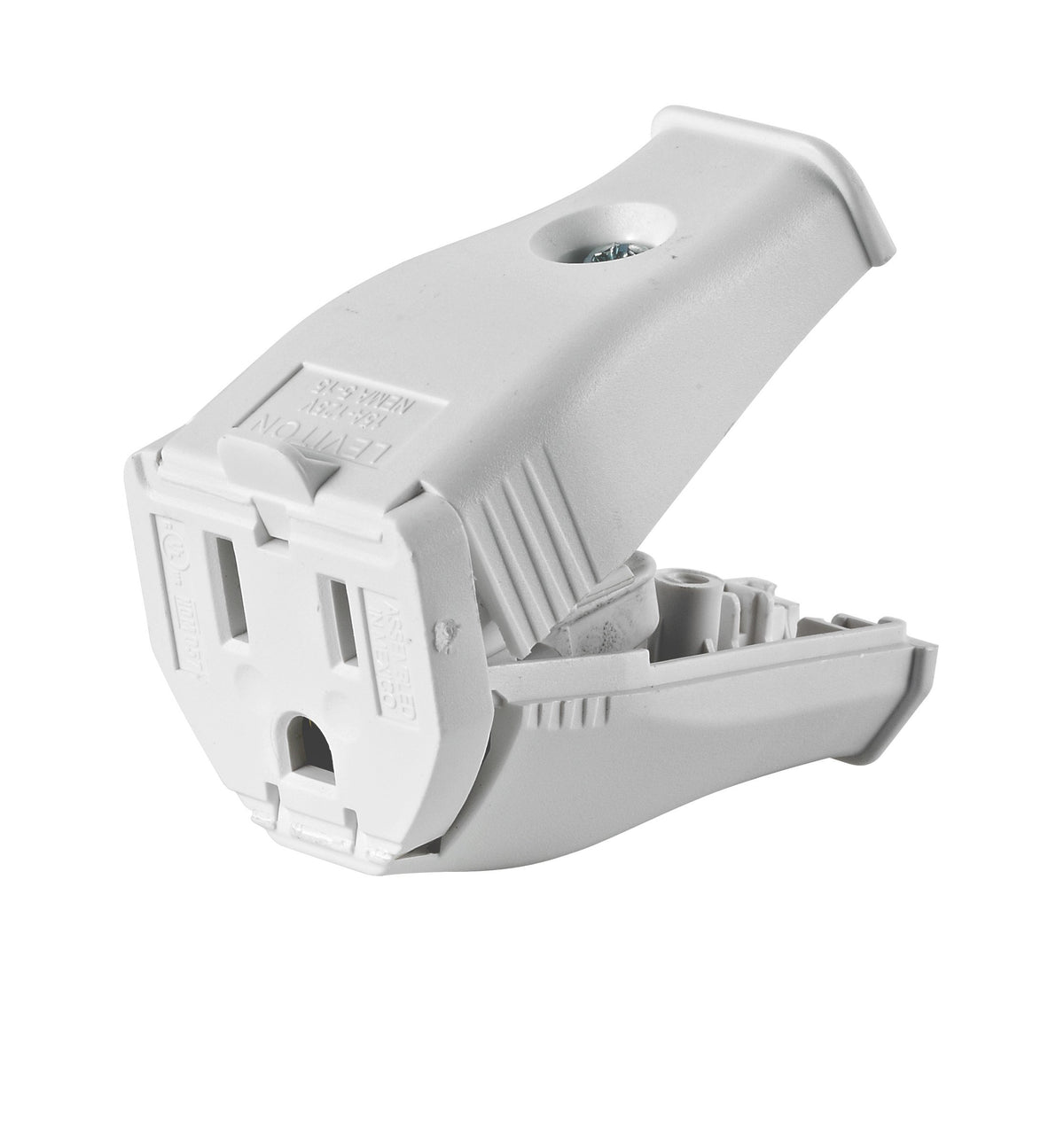 Leviton 3W102-HWH Grounding Cord Outlet, White