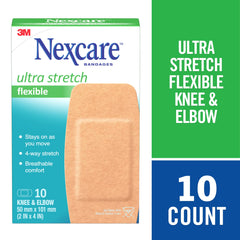 Nexcare™ Ultra Stretch Bandages CS103-CA, Knee & Elbow, 10/Pack