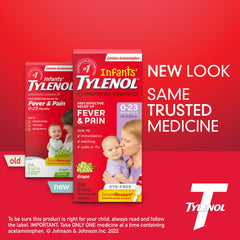 Tylenol Infants' Drops for Fast Fever and Pain Relief, White Grape Flavour, Dye Free, 15 mL Acetaminophen for Teething Pain, Immunization Pain