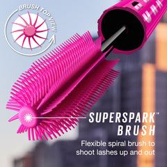 Maybelline Lash Sensational Firework Mascara, Washable Mascara, Volumize, 360 Flare Impact, Very Black, 10 ml