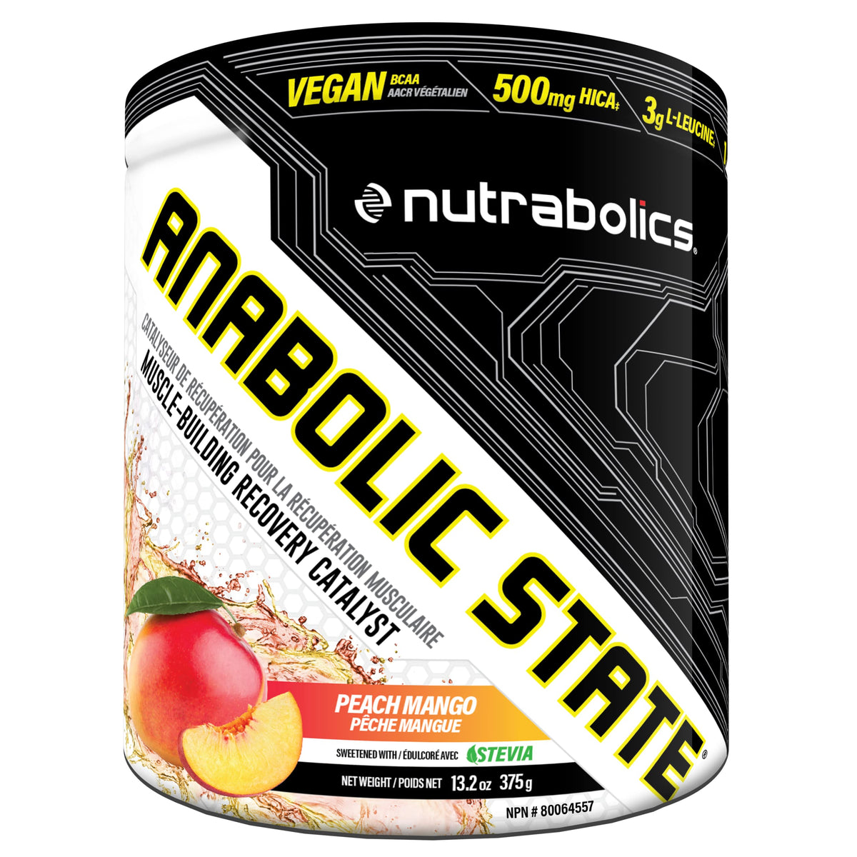 Anabolic State BCAA Peach Mango 30 Servings, Pre Post Workout Powder To Support Muscle Recovery, Glutamine,