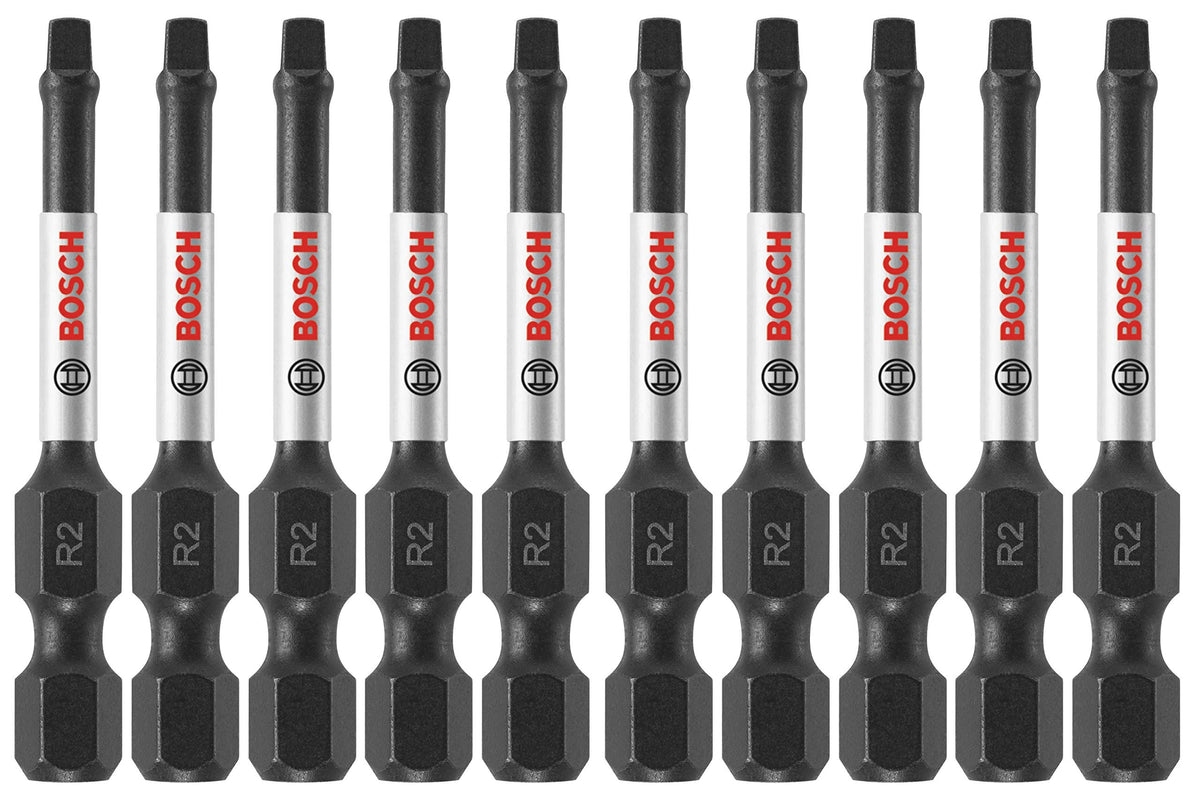 BOSCH ITSQ22B 10-Pack 2 in. Square #2 Impact Tough Screwdriving Power Bits