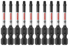 BOSCH ITSQ22B 10-Pack 2 in. Square #2 Impact Tough Screwdriving Power Bits