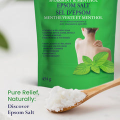 Alibi Spearmint and Menthol Magnesium Solfate Epsom Salt Bath 454G - Reaselable Bag