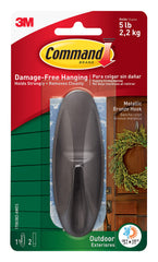 Command Outdoor Hook, Decorate Damage-Free, Water-Resistant Adhesive, Large (17083BZ-AWEF)