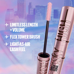 Maybelline New York Lash Sensational Sky High Washable Eyelash Mascara Makeup, Volumizing, Lengthening, Defining, Curling, Multiplying, Buildable Formula, Brownish Black, 7.2 ml