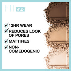 Maybelline New York Fit Me Matte + Poreless Powder Makeup, Toffee, 0.29 Ounce, 1 Count