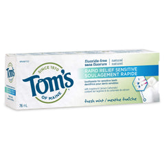 Tom's of Maine Fresh Mint Rapid Relief Sensitive Natural Paste, Fresh Mint, 76 mL