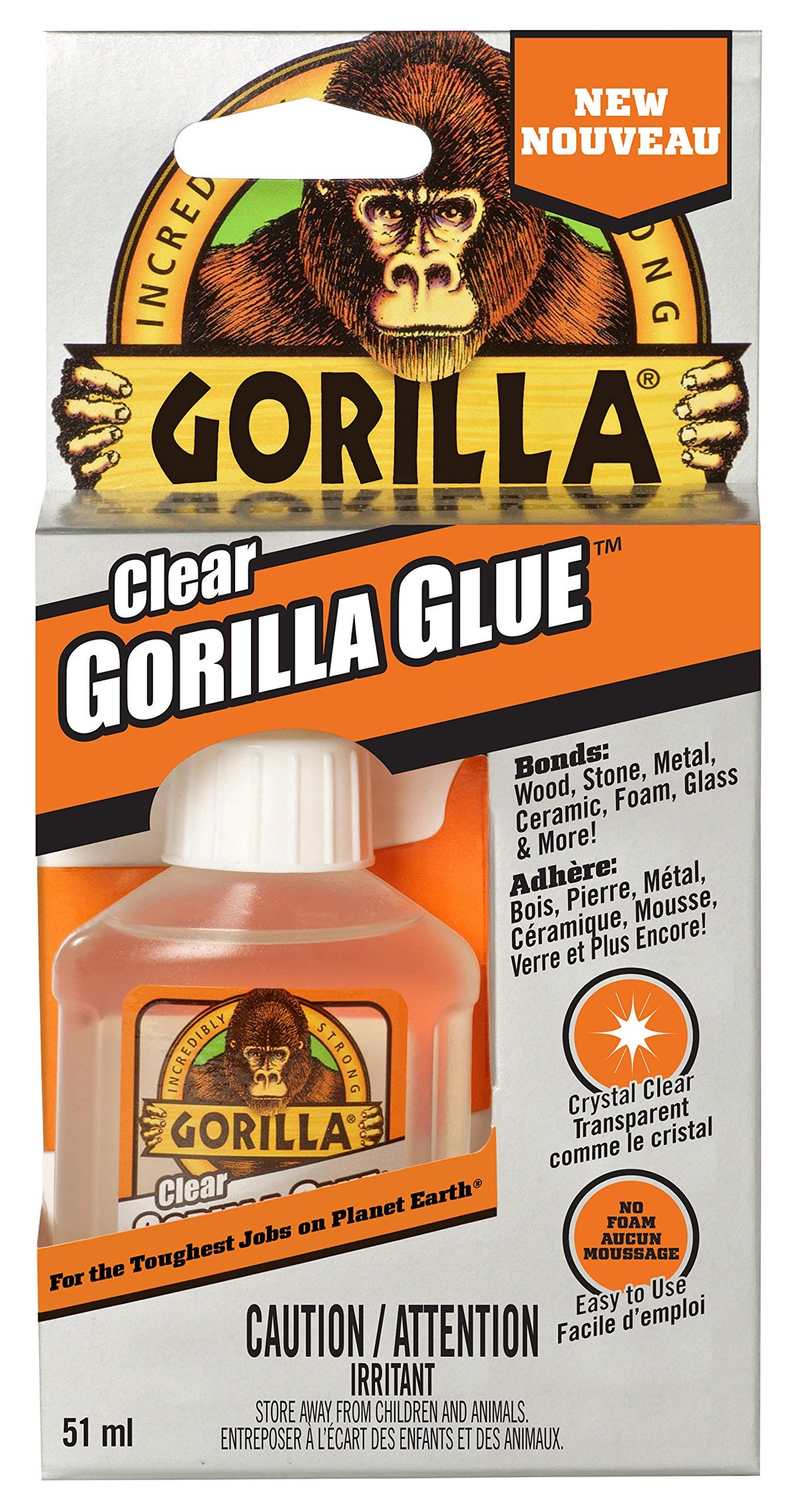 Gorilla Glue Clear, 1.75oz/51ml Bottle, (Pack of 1), 4510103