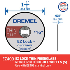 Dremel EZ409 EZ Lock Thin Cut, 1-1/2-Inch,Silver