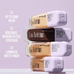 Maybelline New York Super Stay Lumi Matte Foundation, Up to 30H Wear, Luminous Matte, Buildable Coverage, Amino Acids, 110, 35 ml