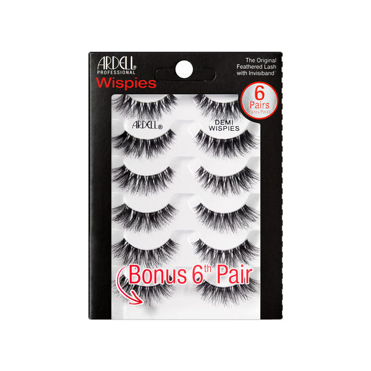 Ardell False Eyelashes Demi Wispies Black, 1 Pack (6 pairs Per Pack)