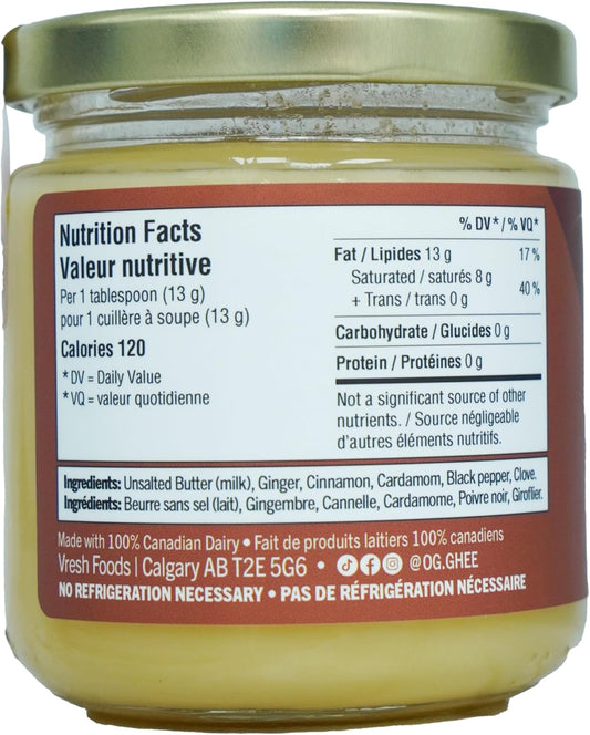 OG GHEE - Hormone and Antibiotic Free Clarified Butter, Keto and Paleo Friendly, Gluten Free, Lactose and Casein Free, Carnivore 210g