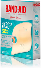 Band-Aid Hydrocolloid Bandages Extra Large, Waterproof Adhesive, Hydro Seal Bandages, 3 Bandages