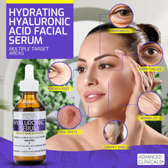 Advanced Clinicals Hyaluronic Acid Face Serum Skin Care Facial Moisturizer To Restore Skin, Anti Aging Serum For Face, Wrinkles, Dark Spots, Fine Lines, & Dry Skin, 1.75 Fl Oz