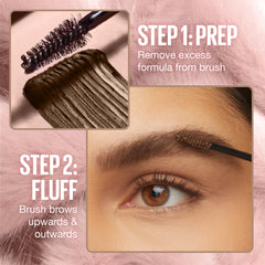 Maybelline New York Superfluff Brow Mousse, All-Day Wear, Full Brows, Airy Volumising Mousse, Soft Brown, 5ml