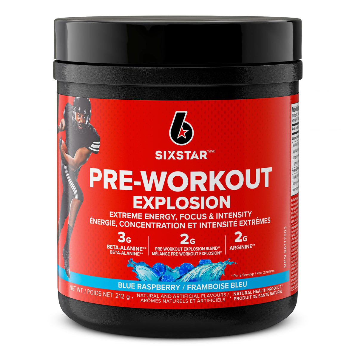 Six Star Pre-Workout Explosion, Blue Raspberry (30 Servings) - Preworkout Energy Powder Supplement for Men & Women - Pre Workout Drink Mix with Creatine & Beta Alanine -Sports Nutrition Products