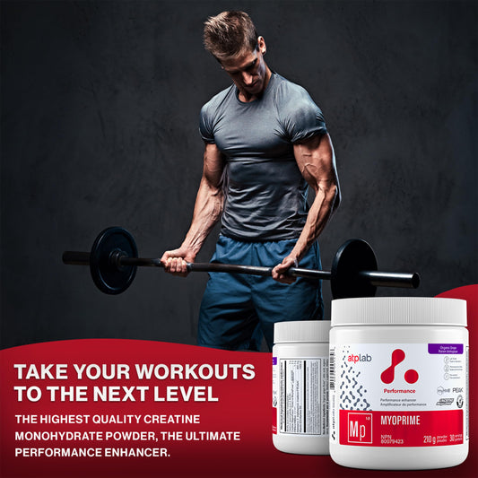 ATP LAB - Myoprime 210g (Organic Grape Flavour) - Creatine Monohydrate Powder - Creatine Protein Powder - Performance Enhancer - Reduce Protein Breakdown