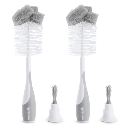 Munchkin Sponge Bottle Brush, 2 Pack, Grey