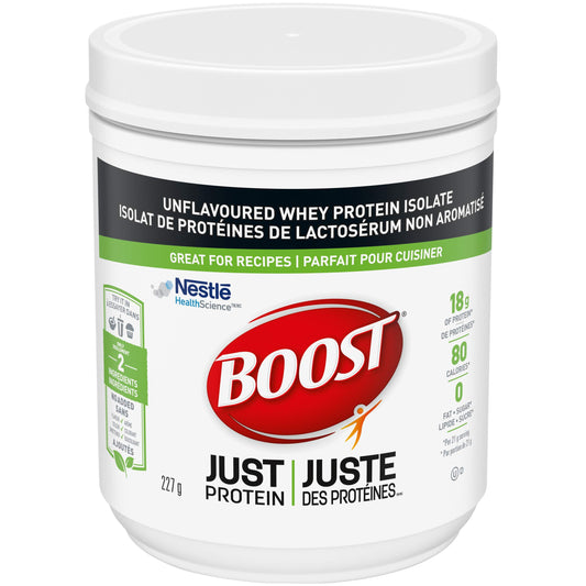 Boost JUST Protein Unflavoured Instant Whey Protein Isolate Powder, 227 Grams (Pack of 1) - Packaging May Vary