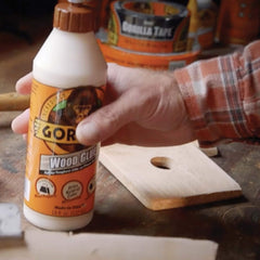 Gorilla Wood Glue, Indoor & Outdoor Carpentry Projects, Paintable, Sandable, Moisture Resistant, Clamping, Natural Color, 8oz/236mL, (Pack of 1), 6200201