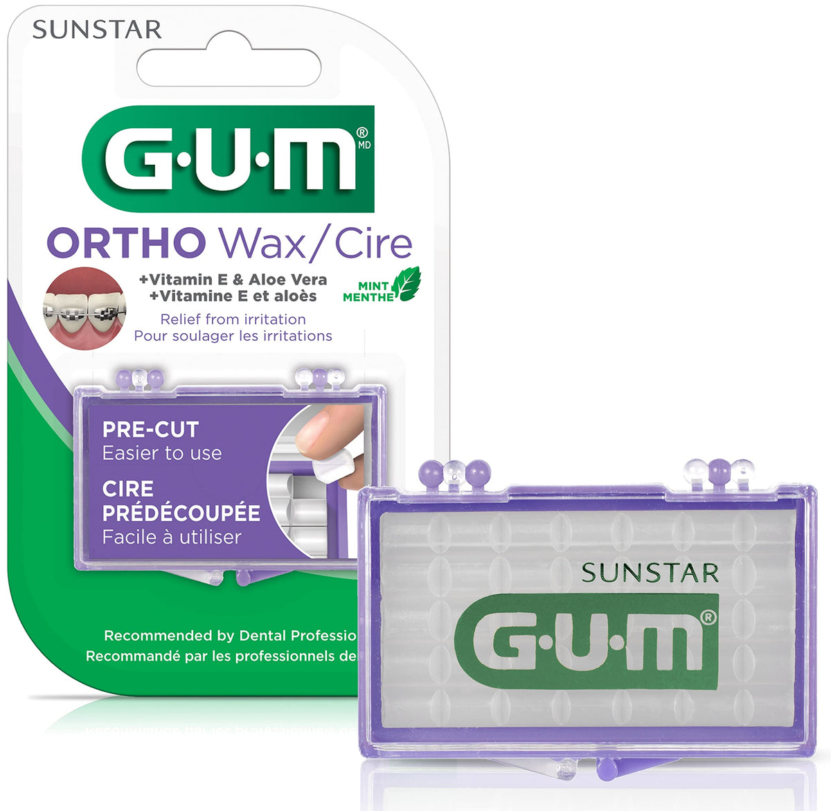 GUM Orthodontic Wax Mint with VIT E and Aloe Vera, 1 Pack X35 uses