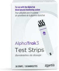 AlphaTrak3 Pet Blood Glucose Testing Strips 50 Count for Cats & Dogs