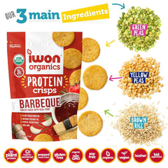 IWON Crisps - Protein Crisps, High Protein and Organic Healthy Snacks - 8x85g